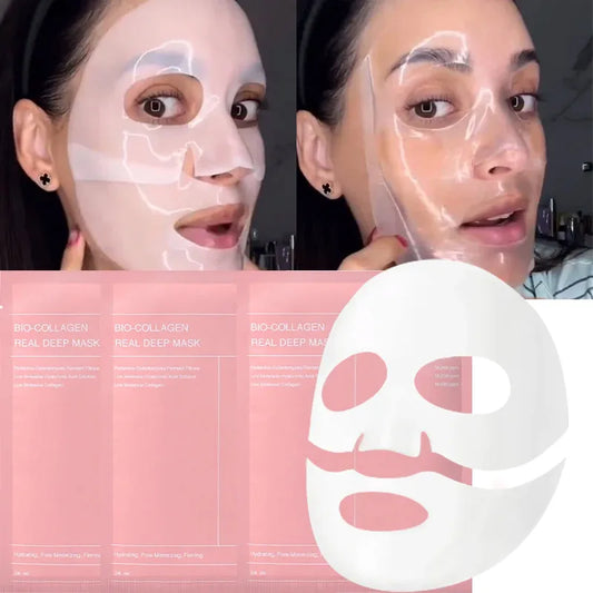 1/3/5/10/20PCS Bio-Collagen Face Mask Deep Hydrating Moisturizing Split Mask Brightening Overnight Face Skin Care Face Cosmetics